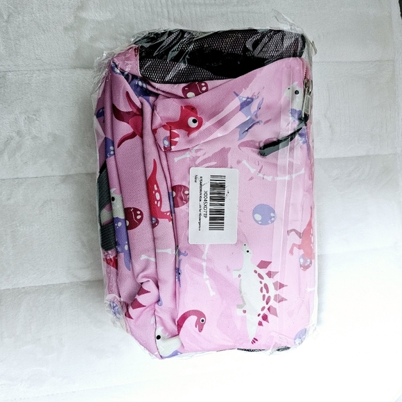 pink dinosaur Stemebun kids 15" Canvas backpack - Picture 2 of 10